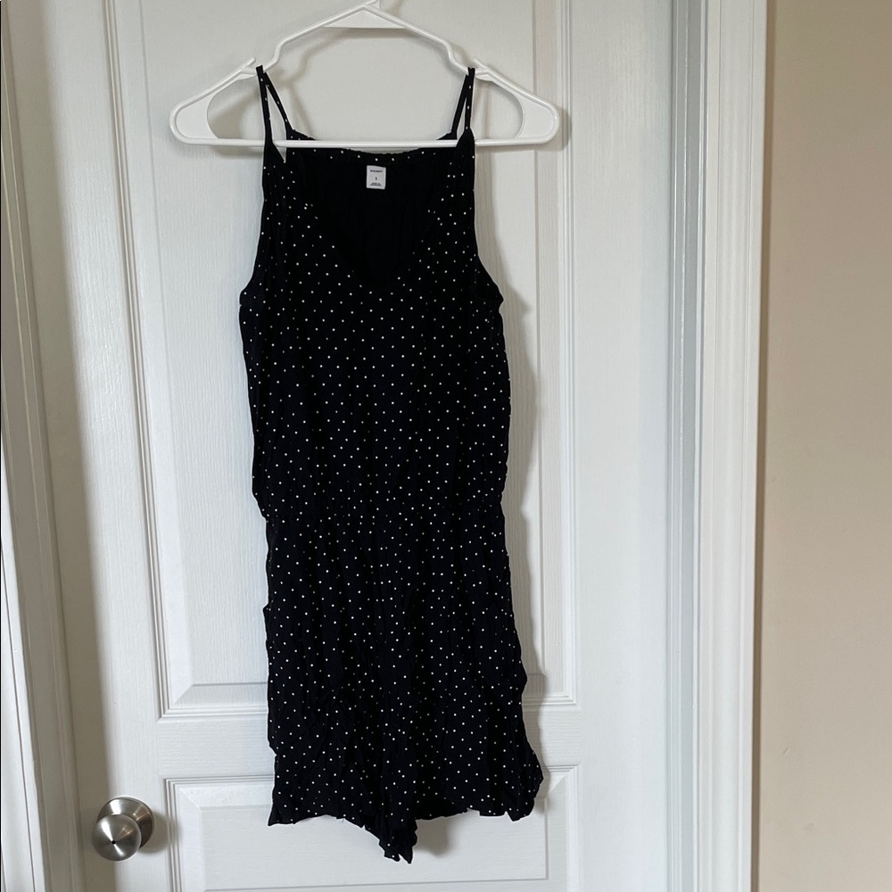 Old Navy Black and White Polka Dot Romper